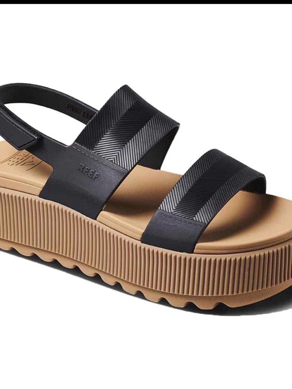 Reef Women's Platform Sandal in Black and Tan
